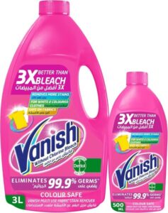 Vanish Laundry Stain Remover Liquid for White and Colored Clothes 3L and 500ml - افضل مزيل بقع الملابس