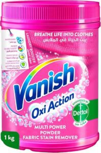 Vanish Oxi Action Crystal White Fabric Stain Remover Powder with Scoop 900g- افضل مزيل بقع الملابس