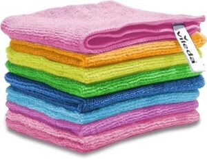 Vileda Microfiber all-purpose cloth 8 pieces in multiple colors super cleaning towel for kitchen - افضل مناشف للمطبخ