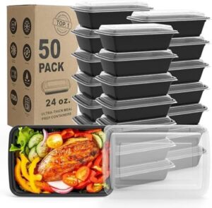 WGCC Meal Prep Containers 50 Pack Extra-thick Food Storage Containers with Lids - أفضل أنواع علب حفظ الطعام