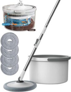 al farraj for home utensils Spin Mop with Bucket 360 Degree Flat Mop with Self Separation Clean Water